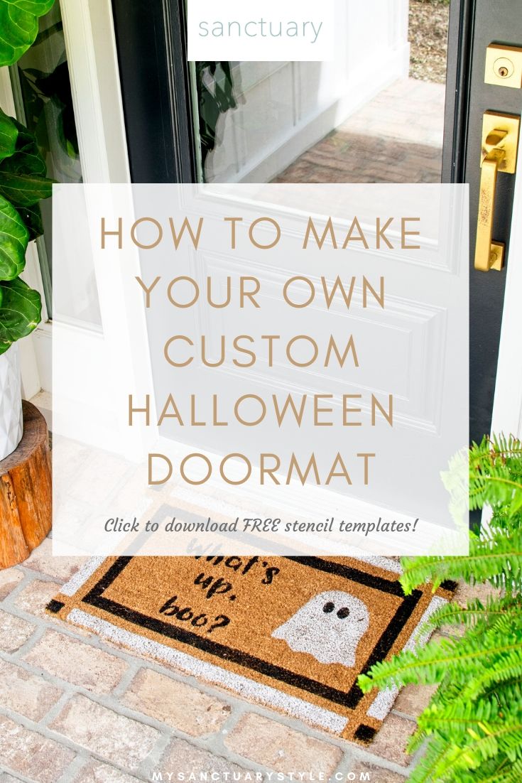 How to Make a Cute Painted Ghost Halloween Doormat For $10!