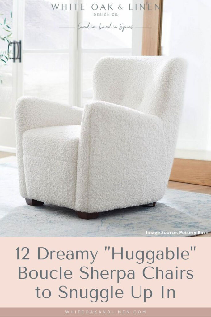 Pottery Barn Hart upholstered chair white boucle sherpa armchair