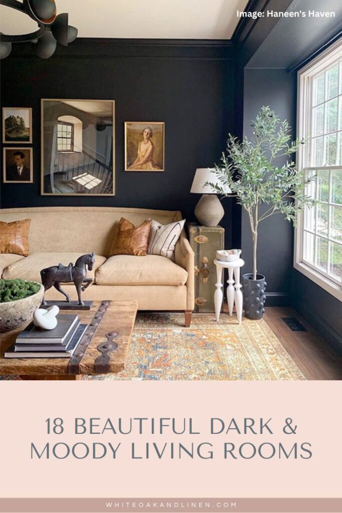 18 Beautiful Dark & Moody Living Rooms • White Oak & Linen Design Co.