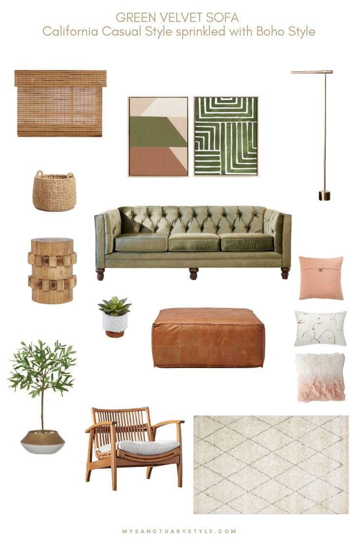 3 Ways to Style Urban Outfitters' Moss Green Graham Velvet Sofa • White ...