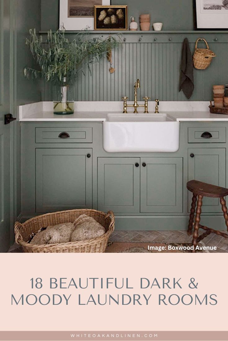 18 Beautiful Dark & Moody Laundry Rooms • White Oak & Linen Design Co ...